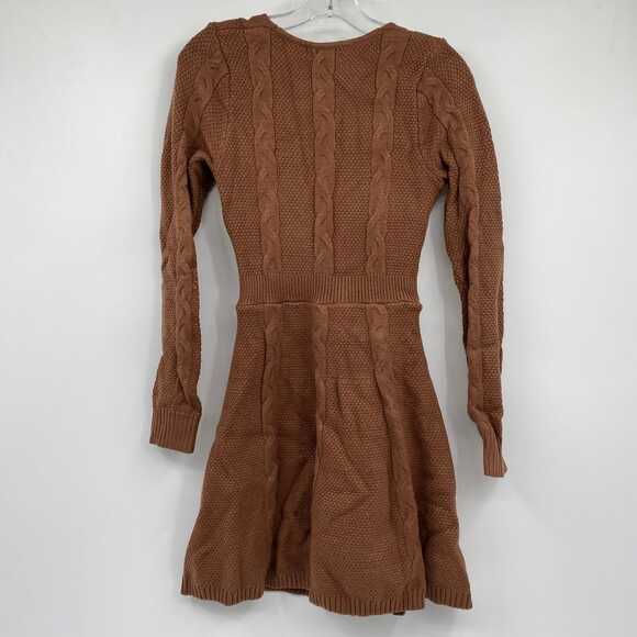 Greylin Brown Knit Wrap Mini Dress | Women’s Size S - Picture 2 of 8